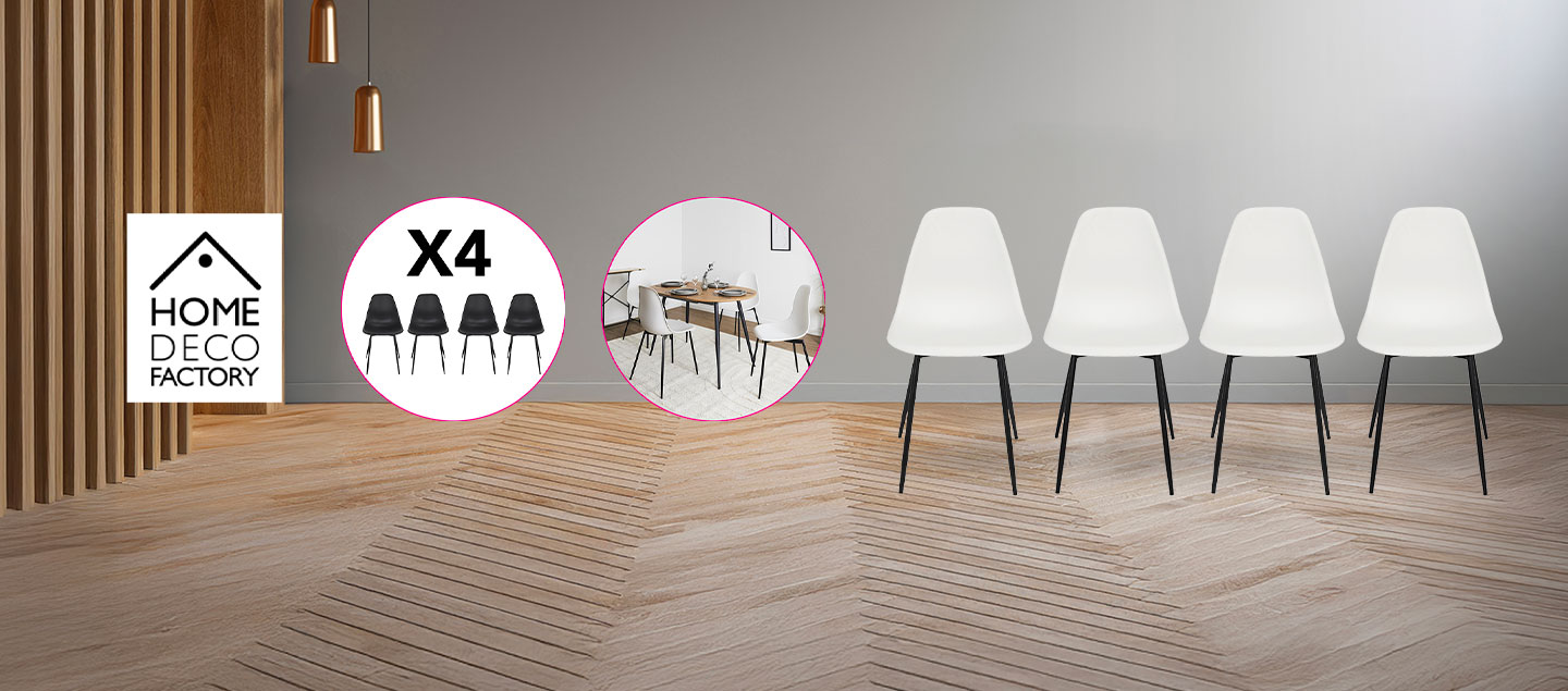 Set de 4 chaises style Scandinave
